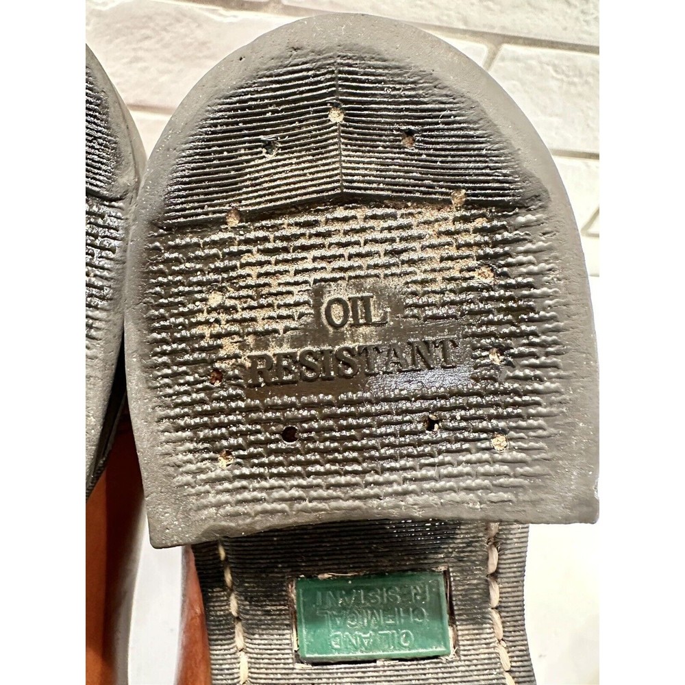 Cowboy Work Boots Leather MADE IN USA Sz 9 Oil & Chemical Resistant Soles - Picture 13 of 16
